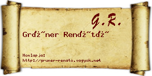 Grüner Renátó névjegykártya